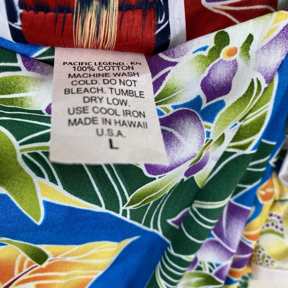 Pacific Legend Apparel L Hawaiian Maxi Dress Ruffle Tropical Floral Muumuu USA - Picture 5 of 8